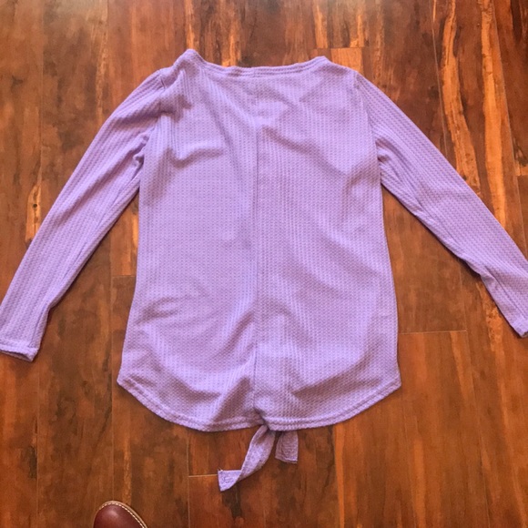 Lilac tie front button down thermal - Picture 4 of 5